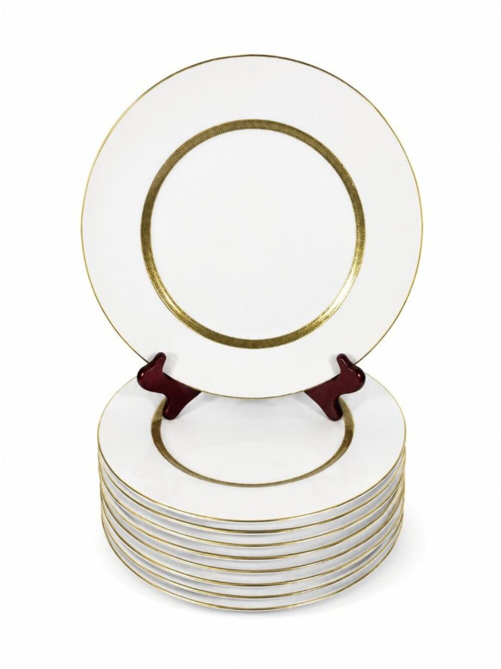 Dinner Plates Set11 Key Largo by Meito Black Greek Key On Gold Band Royal M Japa